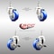 Service Caster 3 Inch 316SS Blue Polyurethane Swivel 3/8 Inch Threaded Stem Caster Brake, 2PK SS316TS20S314-PPUB-BLUE-381615-2TLB2 - alternate 5